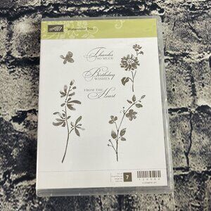 Stampin' Up WATERCOLOR TRI Set of 7 Stamps FLORAL PHRASES 120084